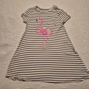 Grayson Social girls size Large (8) blue and white dress flamingo print VGUC